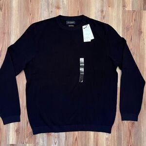 Men’s Dark Blue Crewneck Cotton Sweater